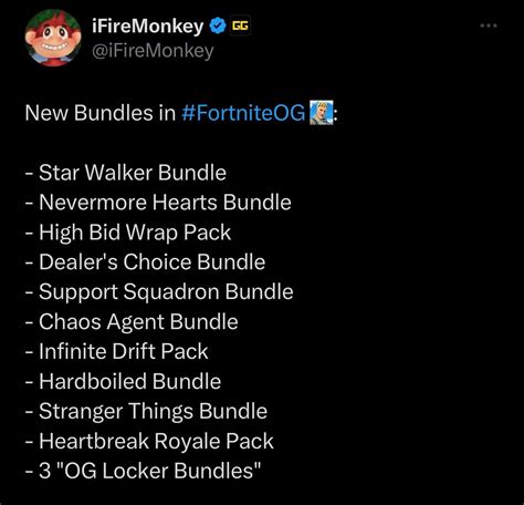 New Bundles. Via: (@iFireMonkey) : r/FortniteLeaks